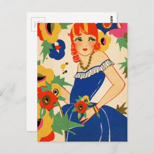 Flapper uit 1920 briefkaart (Voorkant / Achterkant)