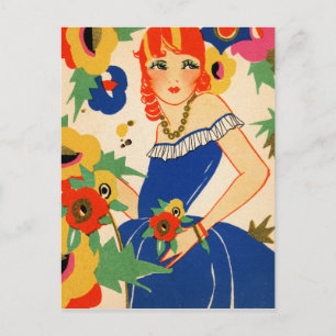 Flapper uit 1920 briefkaart