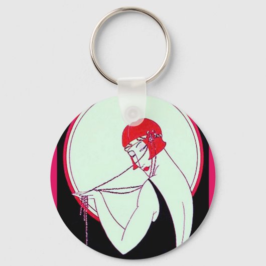 Flapper van 1920 Sleutelhanger (Voorkant)