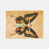Flapper Vlinder Leyendecker Vrouw Illustratie Fleece Deken (Voorkant (Horizontaal))