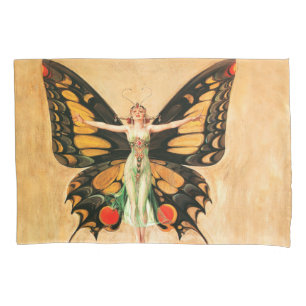 Flapper Vlinder Leyendecker Vrouw Illustratie Kussensloop