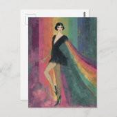  Flapper Vrouw in een Regenboog Kaap Briefkaart (Voorkant / Achterkant)