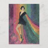  Flapper Vrouw in een Regenboog Kaap Briefkaart (Voorkant)