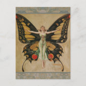 FlapperButterfly Vliegende Vrouw Illustratie Klass Briefkaart (Voorkant)