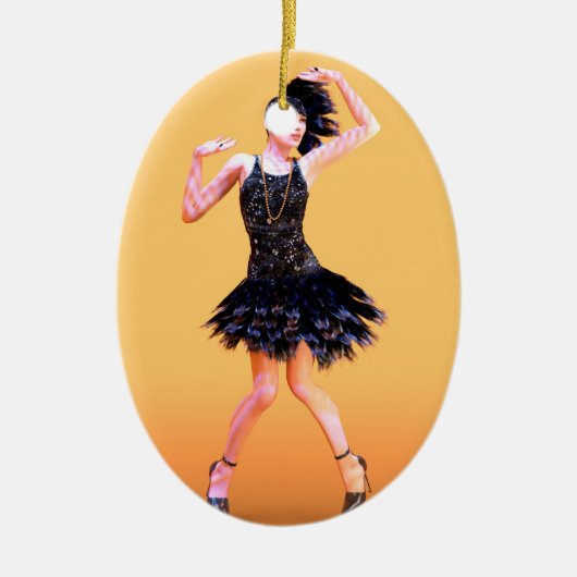 Flapperdansen vintage keramisch ornament (Voorkant)
