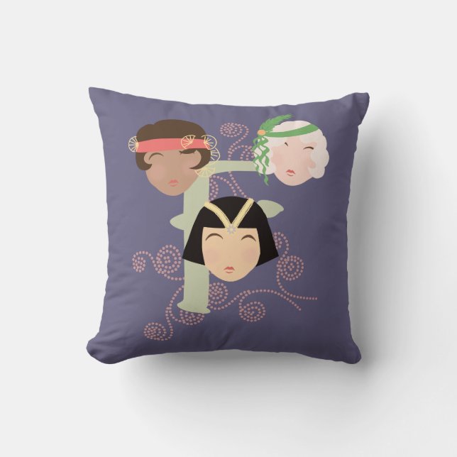 Flappermeisjes roaring twenties kussen (Voorkant)