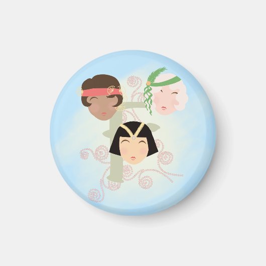 Flappermeisjes roaring twenties magneet (Voorkant)