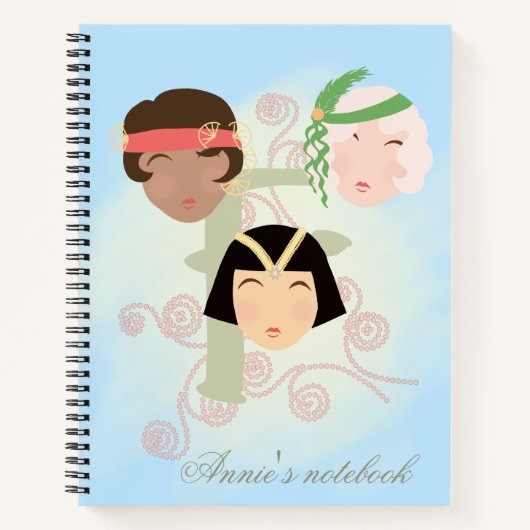Flappermeisjes roaring twenties notitieboek (Voorkant)