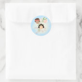 Flappermeisjes roaring twenties ronde sticker (Tas)