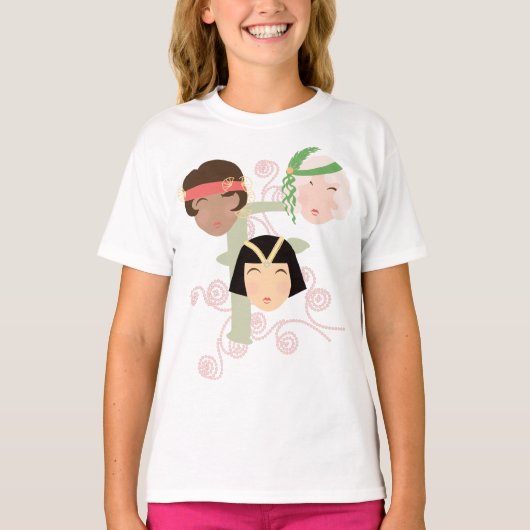 Flappermeisjes roaring twenties t-shirt (Voorkant)