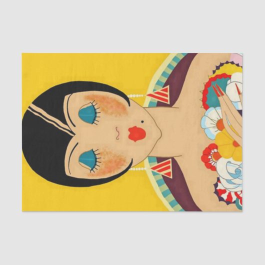 "Flappers and Flowers" Art Deco van Jose Carlos Tissuepapier (Voorkant)