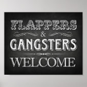 FLAPPERS GANGSTERS WELCOME Party Sign Poster (Voorkant)