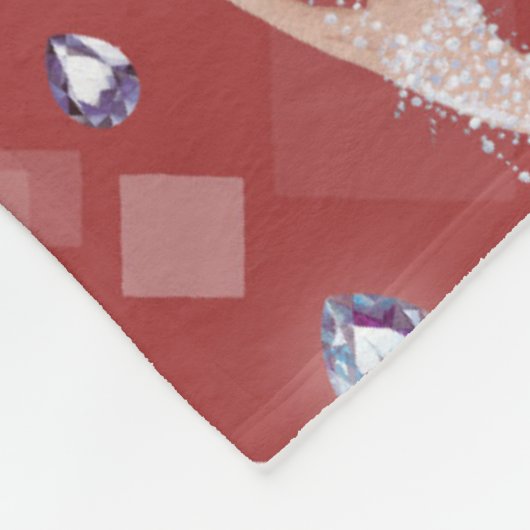 Flappers Lady Glam Fun Red Design Fleece Deken (Hoek)