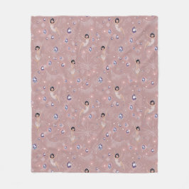 Flappers Lady Glam Fun Roze design Fleece Deken
