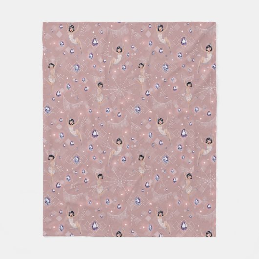Flappers Lady Glam Fun Roze design Fleece Deken (Voorkant)