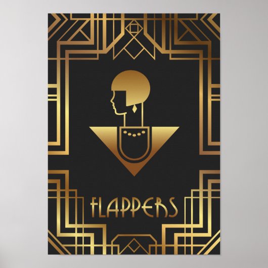 Flappers Party Sign. 1920 Poster (Voorkant)