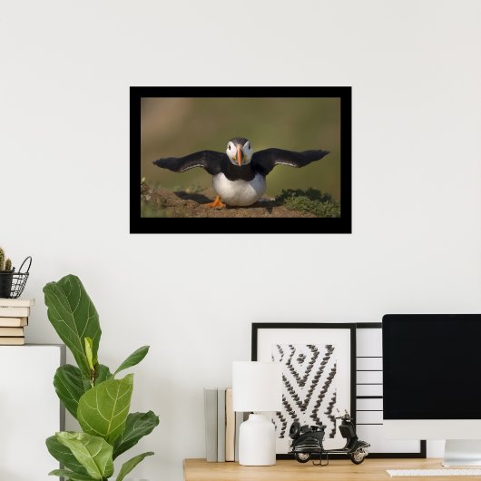 Flapping Puffin Poster (Thuiskantoor)