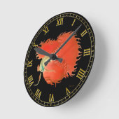 Flaring Red Betta Fighting Fish Wall Clock Ronde Klok (Hoek)