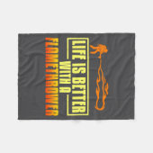 Flarower Gun Fire Thrower Flame Wean Quotes  Fleece Deken (Voorkant (Horizontaal))