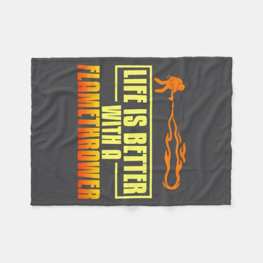Flarower Gun Fire Thrower Flame Wean Quotes  Fleece Deken (Voorkant (Horizontaal))