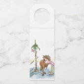 Flaschen Anhänger, Weihnachtsbild mit Pony Flessenhanger (Voorkant)