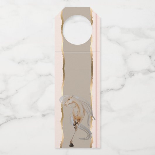 Flaschenanhänger mit edlem Pferdemotiv Flessenhanger (Voorkant)