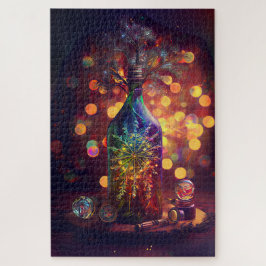 Flaschenfeuerwerk - Romantisches Silvester Puzzle Legpuzzel