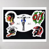 Flash-blad voor Tattoo met skinhead Poster (Voorkant)