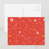 Flash Bliksem Icon en Doodle Patroon Briefkaart (Voorkant / Achterkant)