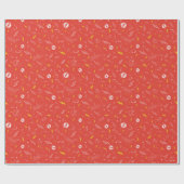 Flash Bliksem Icon en Doodle Patroon Cadeaupapier (Vlak)