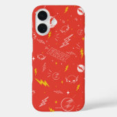 Flash Bliksem Icon en Doodle Patroon Case-Mate iPhone Case (Achterkant)