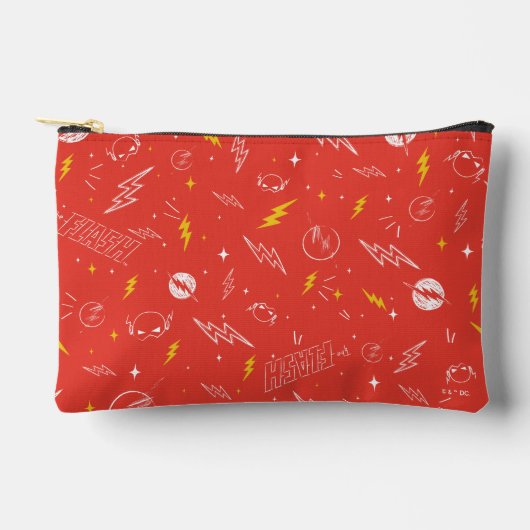 Flash Bliksem Icon en Doodle Patroon Etui (Voorkant)