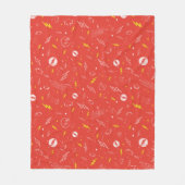 Flash Bliksem Icon en Doodle Patroon Fleece Deken (Voorkant)