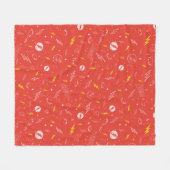 Flash Bliksem Icon en Doodle Patroon Fleece Deken (Voorkant (Horizontaal))