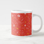 Flash Bliksem Icon en Doodle Patroon Grote Koffiekop (Rechts)