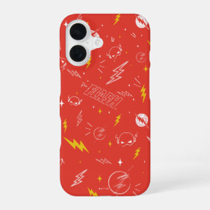 Flash Bliksem Icon en Doodle Patroon iPhone 16 Hoesje