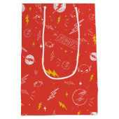 Flash Bliksem Icon en Doodle Patroon Medium Cadeauzakje (Achterkant)