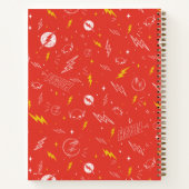 Flash Bliksem Icon en Doodle Patroon Notitieboek (Achterkant)