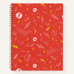 Flash Bliksem Icon en Doodle Patroon Notitieboek