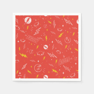 Flash Bliksem Icon en Doodle Patroon Servet