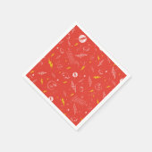 Flash Bliksem Icon en Doodle Patroon Servet (Hoek)