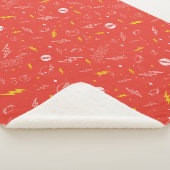 Flash Bliksem Icon en Doodle Patroon Sherpa Deken (3/4)