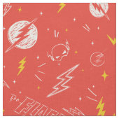 Flash Bliksem Icon en Doodle Patroon Stof (Close Up)