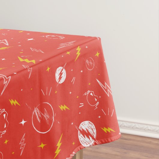 Flash Bliksem Icon en Doodle Patroon Tafelkleed (Voorbeeld)