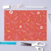 Flash Bliksem Icon en Doodle Patroon Tissuepapier (Craft)