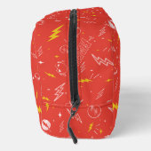 Flash Bliksem Icon en Doodle Patroon Toilettasje (Rechts)
