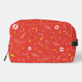 Flash Bliksem Icon en Doodle Patroon Toilettasje (Achterkant)