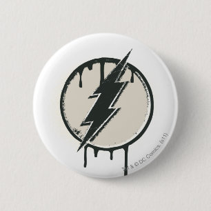Flash Bolt Paint Grunge Ronde Button 5,7 Cm