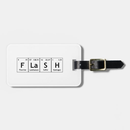 FLaSH Chemistry Periodic Table Element Symbols Bagagelabel (Voorkant horizontaal)