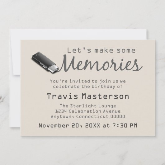 Flash Drive Birthday Party nodigt uit Kaart (Voorkant)